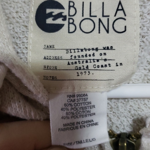 Billabong Girls Zip Up Hoodie Sz L - Picture 4 of 6